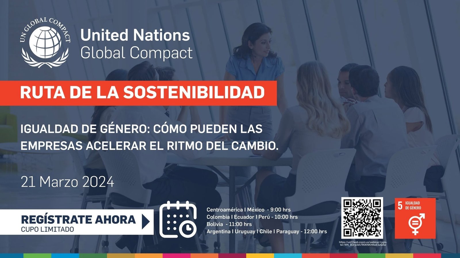 Pieza de Pacto Global: Ruta de la sostenibilidad, Igualdad de género: cómo pueden las empresas acelerar el ritmo del cambio, 21 de marzo de 2024