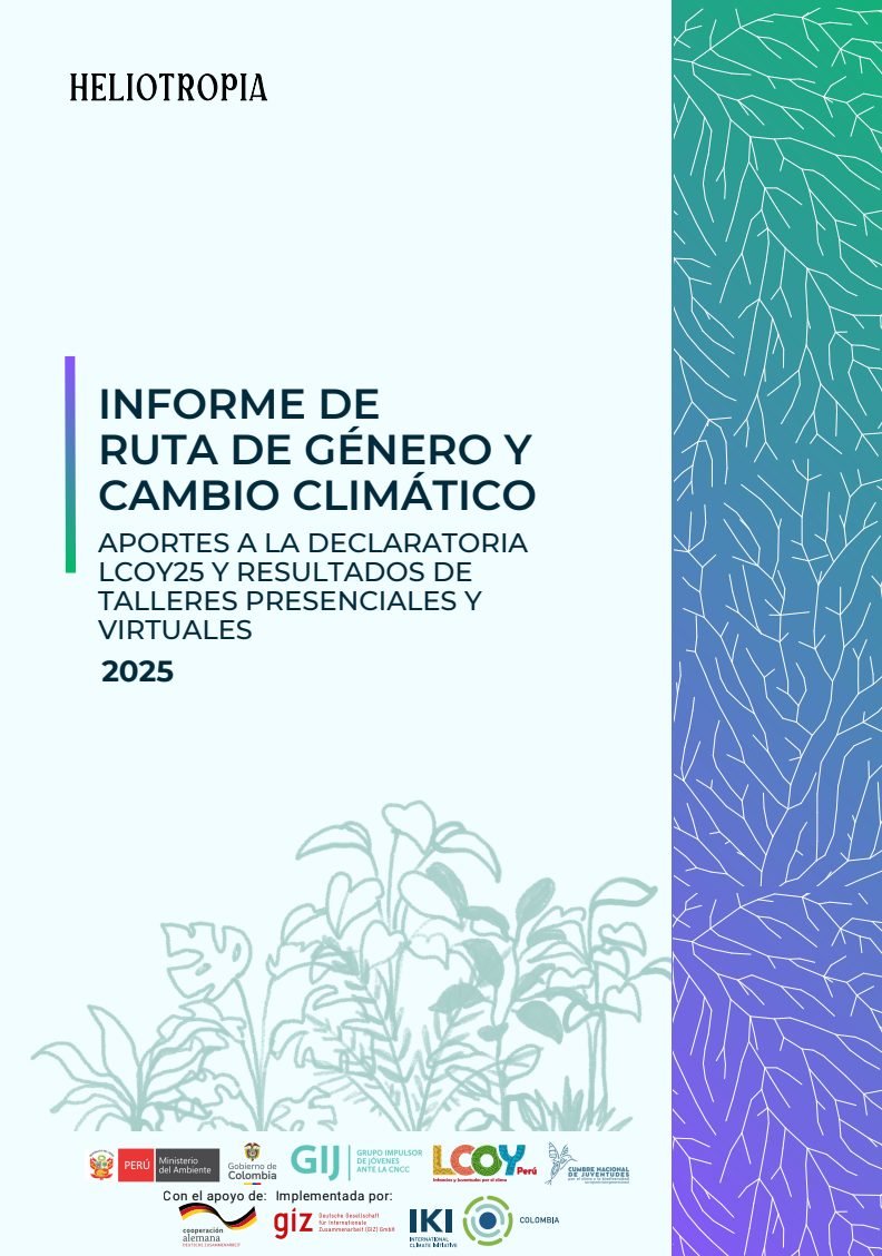 Portada del informe de ruta de género y cambio climático 2025, aportes a la declaratoria LCOY25